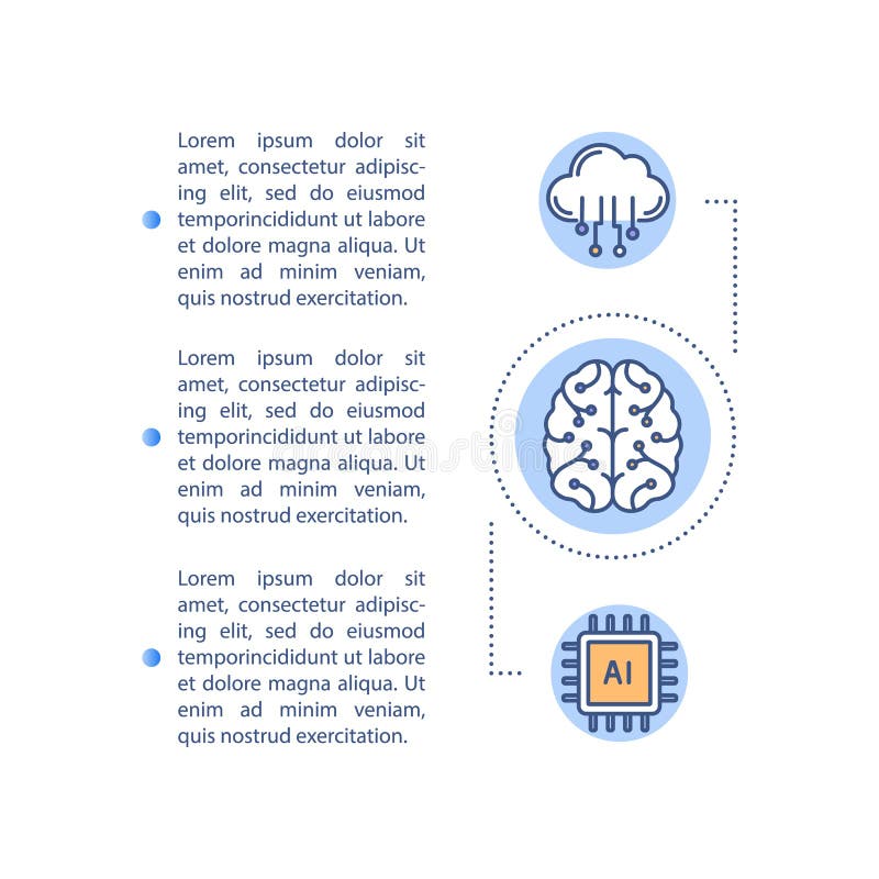 Icono de concepto de inteligencia artificial con texto stock de ilustración