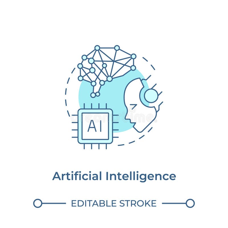 Icono de concepto de inteligencia suave azul ilustración del vector