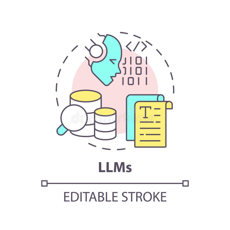 Icono de concepto multicolor de inteligencia artificial de lm stock de ilustración