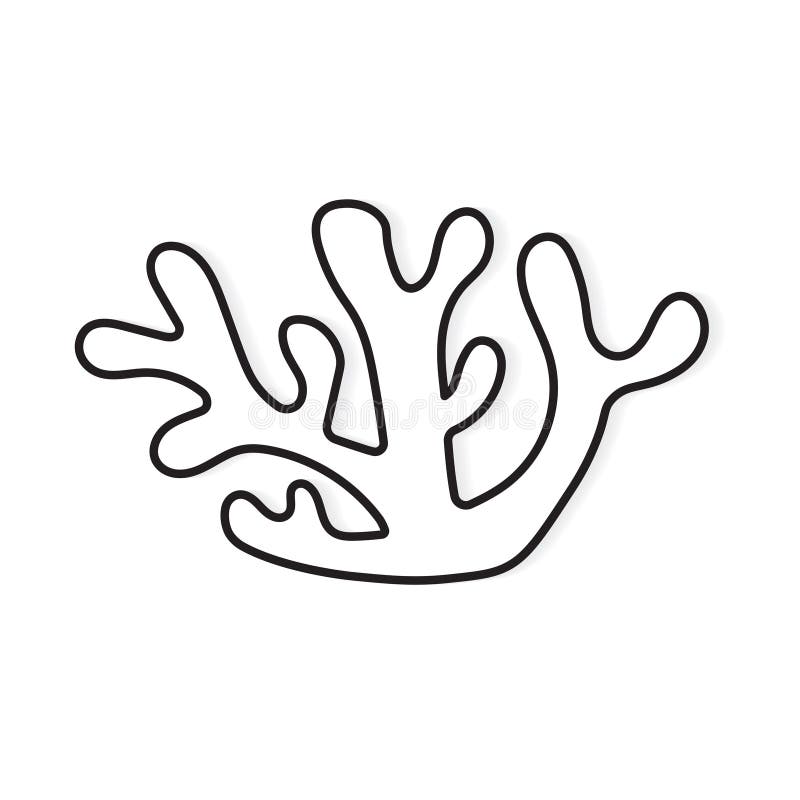 Icono de coral marino ilustración del vector. Ilustración de silueta -  146224449