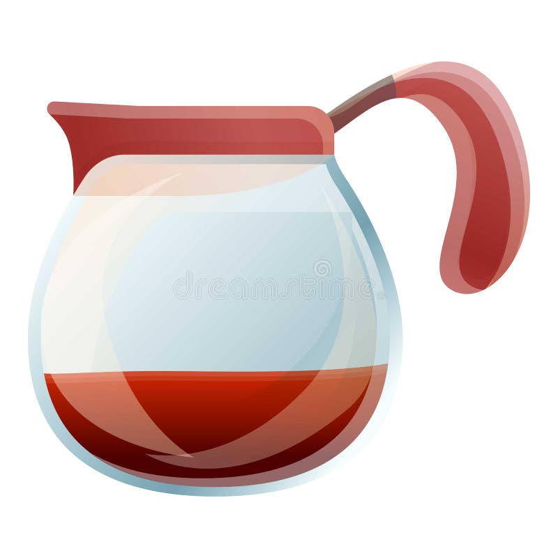 Icono de jarra de café de vidrio caricatura de icono de vector de jarra de  café de vidrio para diseño web aislado sobre fondo blanco