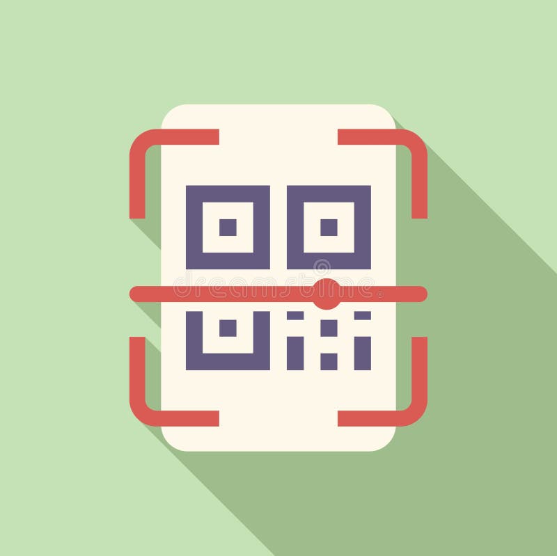 Icono de código de barras rojo vector plano. aplicación de celda de etiqueta libre illustration