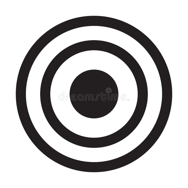 Icono de destino circular negro de eps10 stock de ilustración