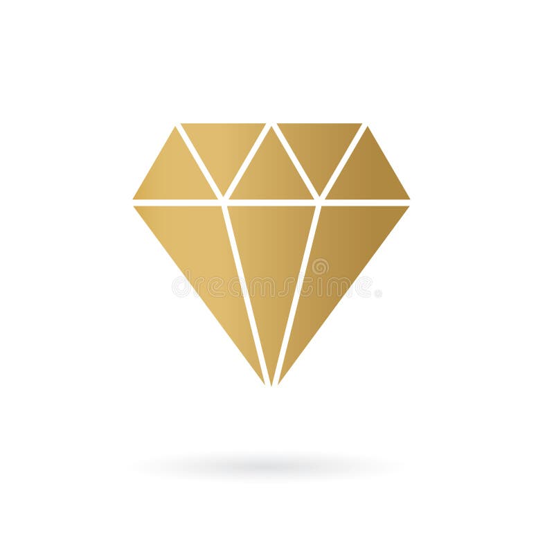 Legítimo Al frente roto Icono de diamante dorado ilustración del vector. Ilustración de quilate -  168817328