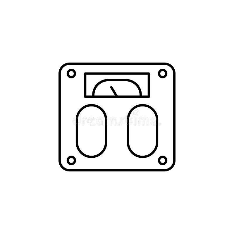 Icono de Dieta, escalas Icono de Elemento de vida útil de salud Icono de línea delgada stock de ilustración Icono de Dieta, escalas Icono de Elemento de vida útil de salud Icono de línea delgada stock de ilustración