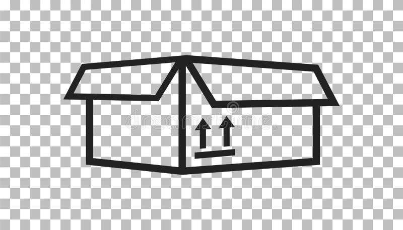 Icono de empaquetado de la caja con símbolo de la flecha Vecto simple de envío del paquete