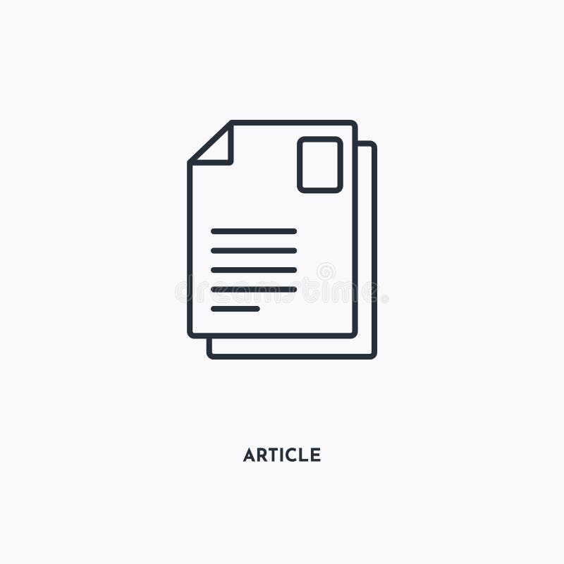 Article outline icon. Simple linear element illustration. Isolated line article icon on white background. Thin stroke sign can be used for web, mobile and UI. Article outline icon. Simple linear element illustration. Isolated line article icon on white background. Thin stroke sign can be used for web, mobile and UI