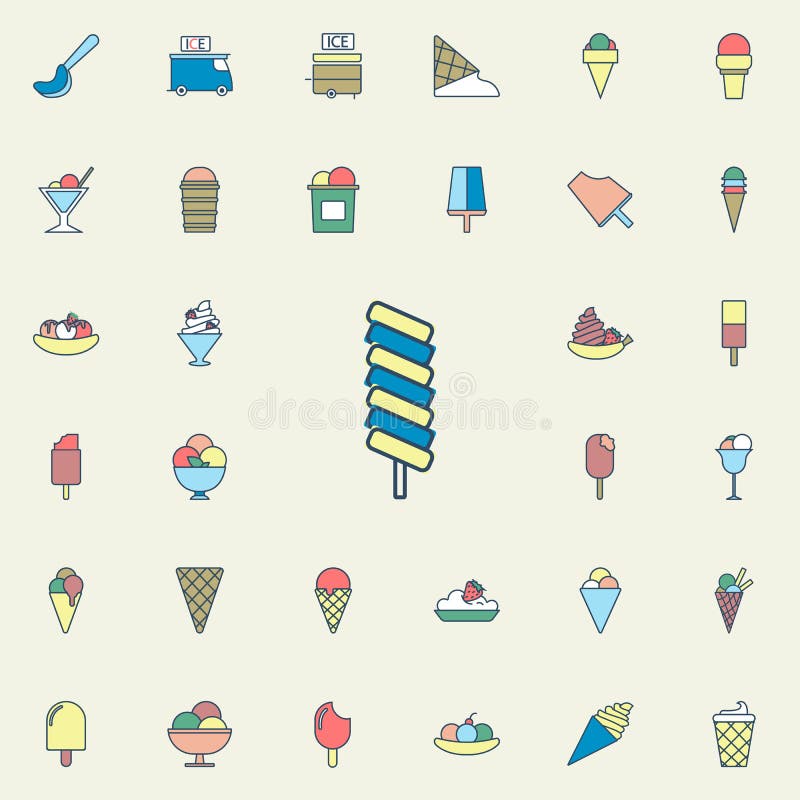 Icono de estilo de atardecer de color dorado. iconos de helados conjunto universal para web y móvil sobre fondo de color
