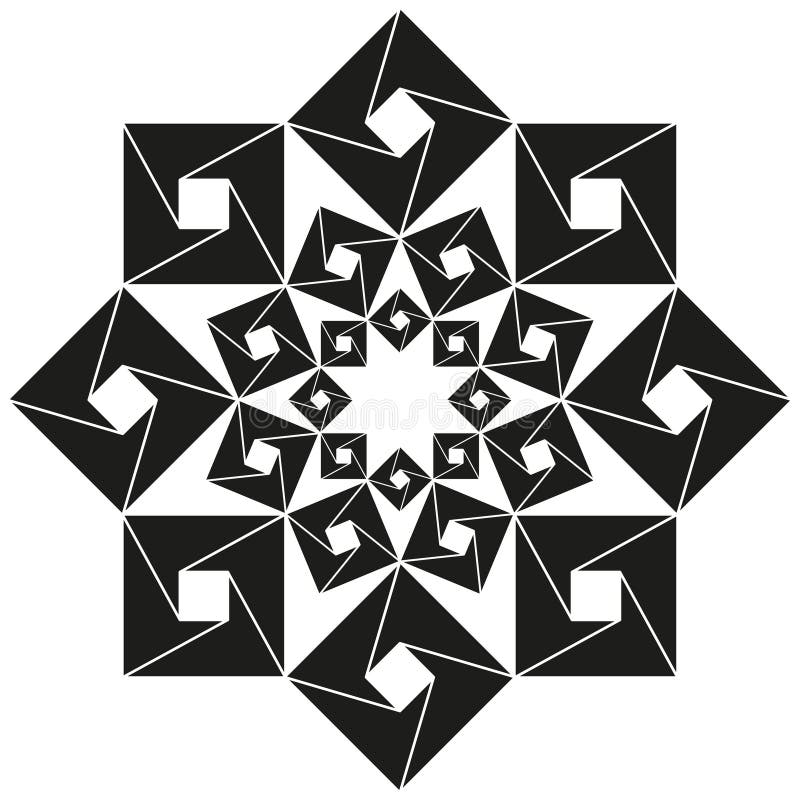 Icono de estrella geométrica. Símbolo ornamental poligonal. Patrón de caleidoscopio abstracto. Diseño de estrella de vector. libre illustration