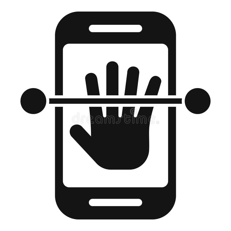 Icono de exploración de teléfono gráfico simple vector. software biológico inteligente libre illustration