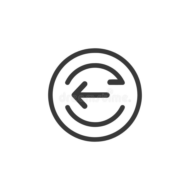 Icono de flecha atrás circular : Símbolo de navegación simple libre illustration