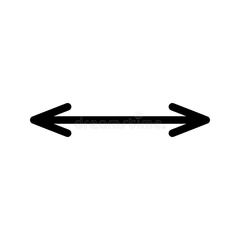 Icono de flecha doble Imagen de arte en línea delgada Flecha de 2 lados para la ilustración de ancho, longitud y altura Símbolo n