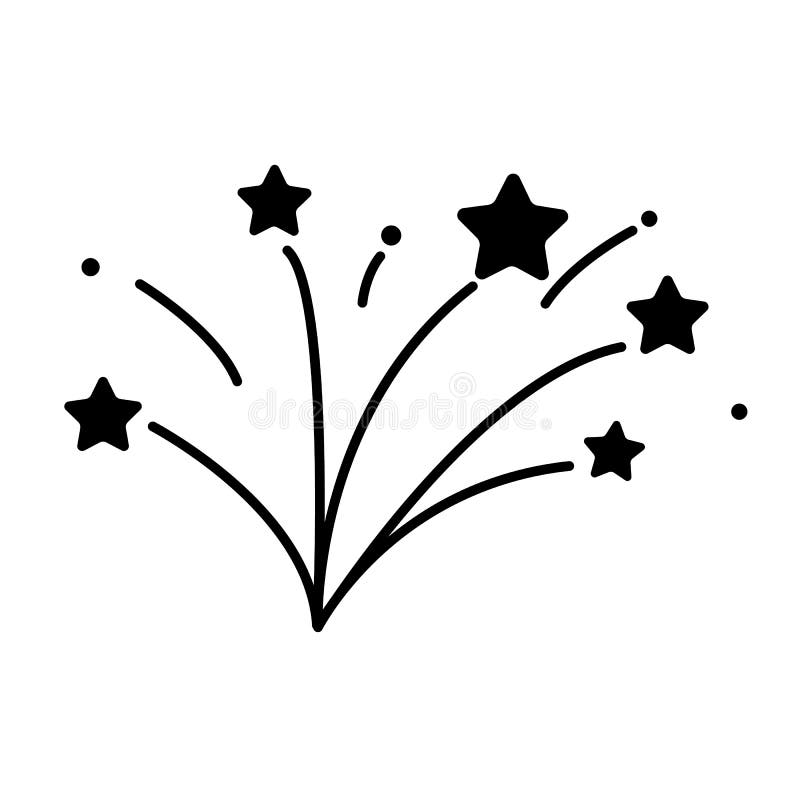 Icono de fuegos artificiales en fondo blanco. estilo plano. icono de explosión para tu aplicación de logotipo de diseño de sitio w. símbolo de estrellas de tiro. signo de celebración o fiesta.