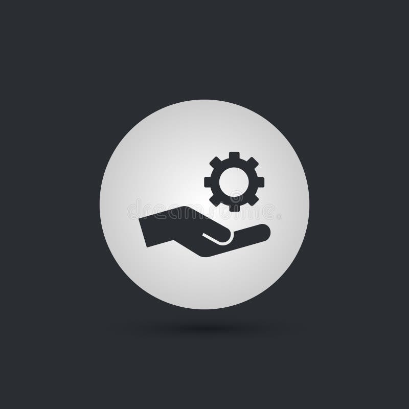 Icono de Gear Service Hand del mecánico stock de ilustración Icono de Gear Service Hand del mecánico stock de ilustración