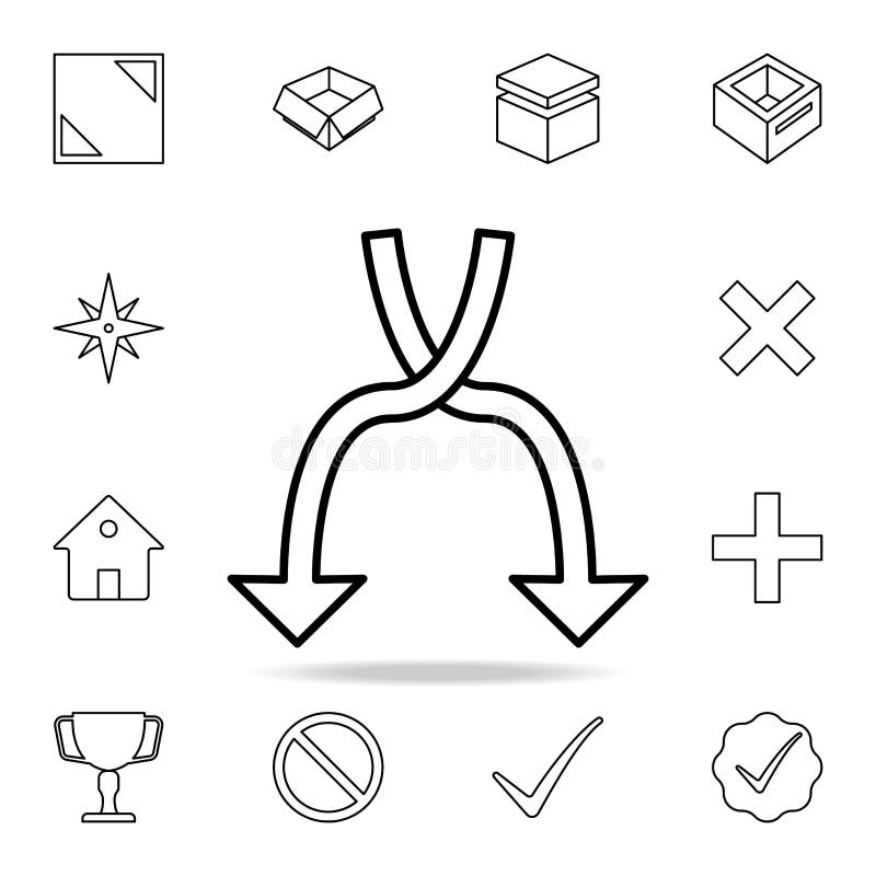Icono de intersección de las flechas Sistema detallado de iconos simples Diseño gráfico superior Uno de los iconos de la colecció stock de ilustración Icono de intersección de las flechas Sistema detallado de iconos simples Diseño gráfico superior Uno de los iconos de la colecció stock de ilustración