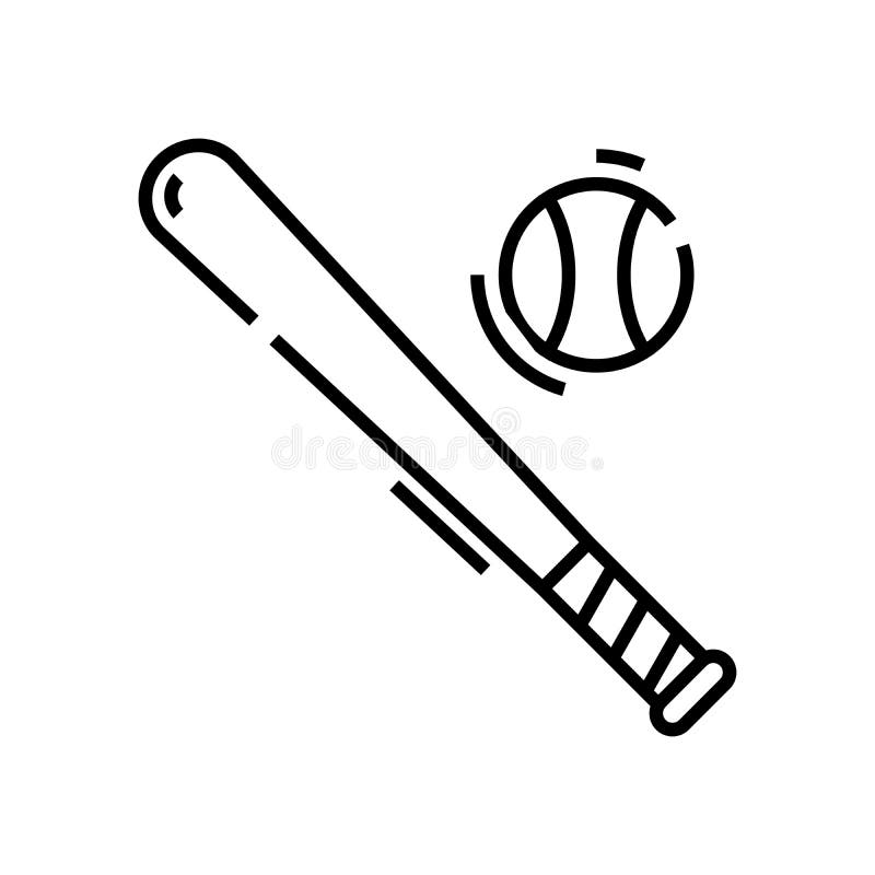Icono de bate de béisbol. Contorno bate béisbol icono vector para