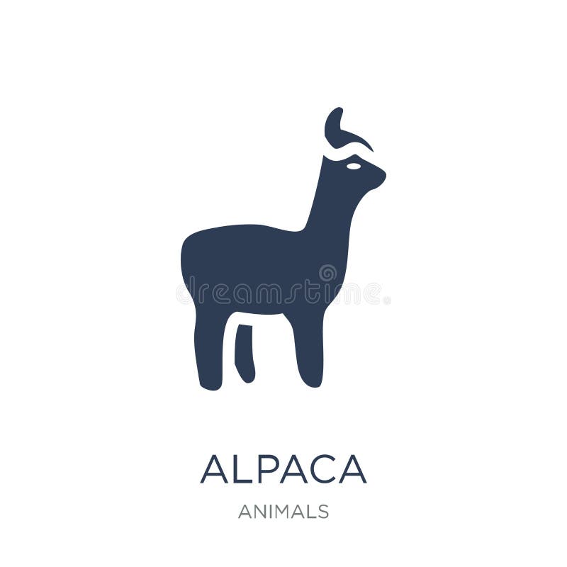 Icono de la alpaca Icono plano de moda de la alpaca del vector en el fondo blanco libre illustration Icono de la alpaca Icono plano de moda de la alpaca del vector en el fondo blanco libre illustration