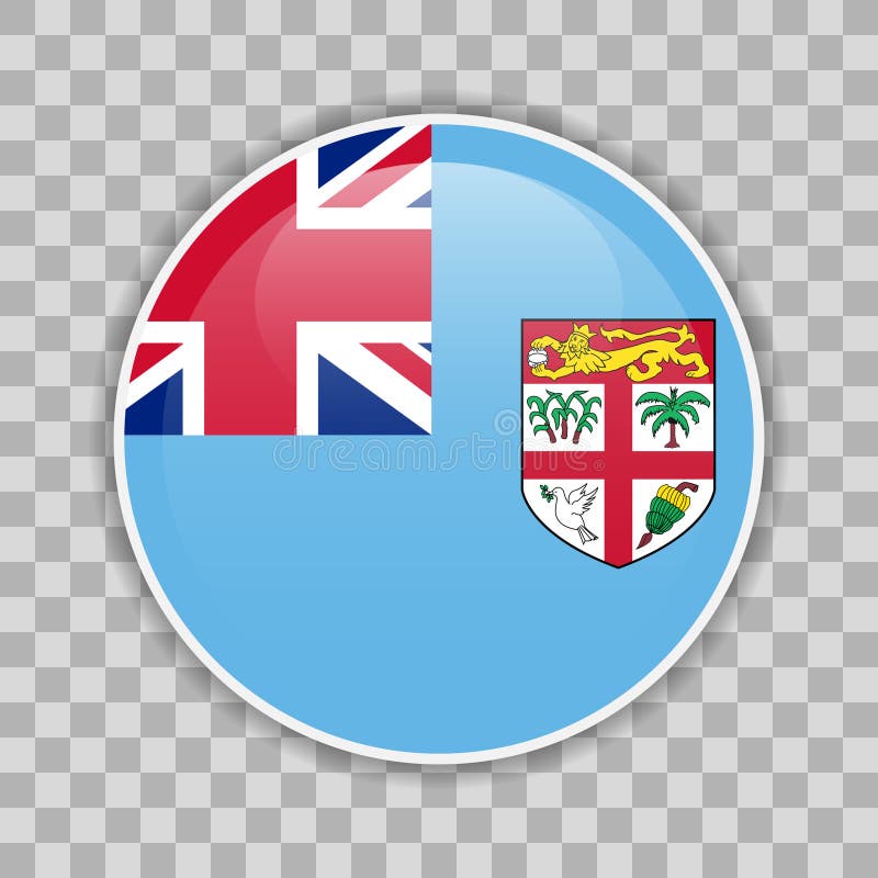 Icono de la bandera de Fiji en segundo plano. La bandera nacional de Fiji. Icono de vector circular para aplicaciones móviles UI o diseño web
