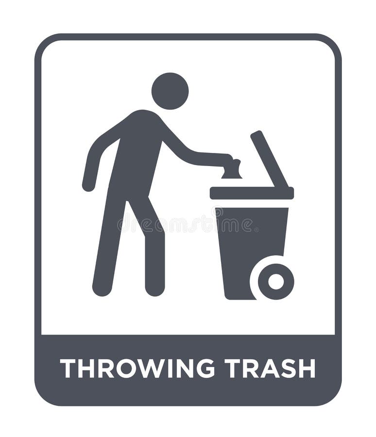 icono de la basura que lanza en estilo de moda del diseño icono de la basura que lanza aislado en el fondo blanco icono del vecto ilustración del vector icono de la basura que lanza en estilo de moda del diseño icono de la basura que lanza aislado en el fondo blanco icono del vecto ilustración del vector