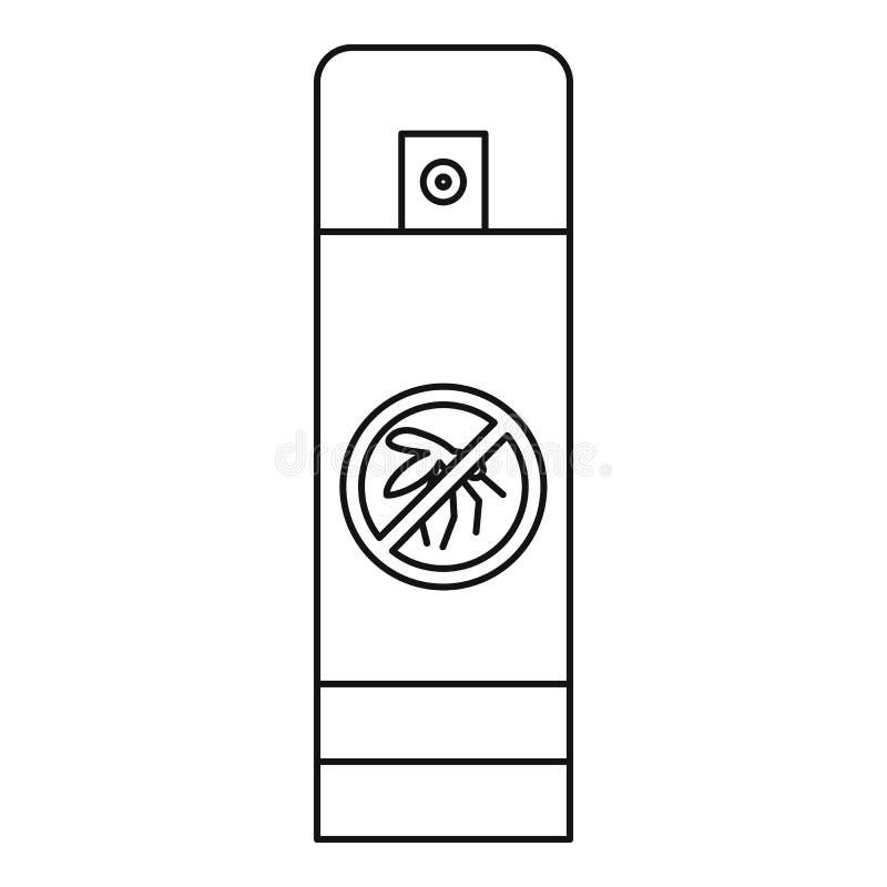 Icono de la botella del espray del mosquito, estilo del esquema stock de ilustración Icono de la botella del espray del mosquito, estilo del esquema stock de ilustración