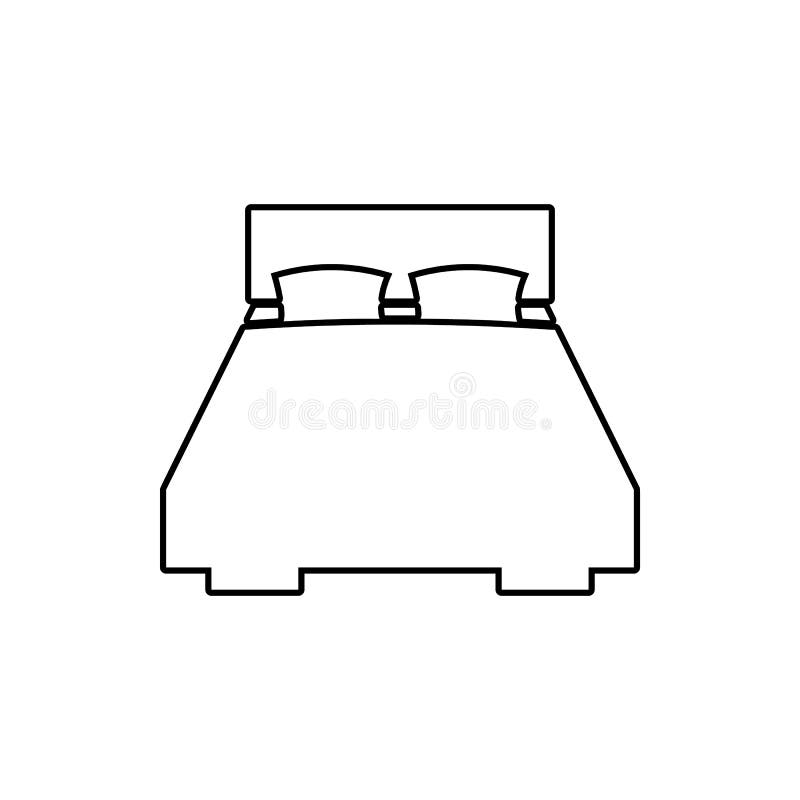 Icono de la cama matrimonial Elemento de los muebles para el concepto y el icono móviles de los apps de la web Línea fina icono p libre illustration Icono de la cama matrimonial Elemento de los muebles para el concepto y el icono móviles de los apps de la web Línea fina icono p libre illustration