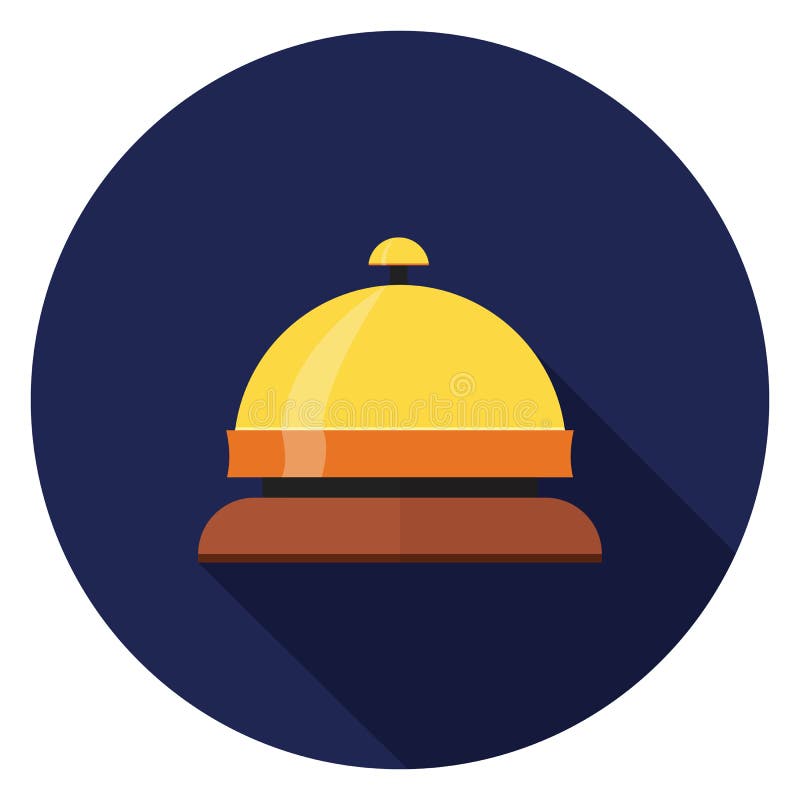 Icono de la campana de la recepción en diseño plano ilustración del vector Icono de la campana de la recepción en diseño plano ilustración del vector