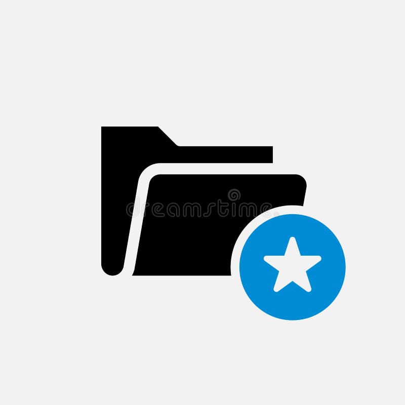 Icono de la carpeta, icono del negocio con la muestra de la estrella Icono de la carpeta y el símbolo mejor, preferido, de clasif ilustración del vector Icono de la carpeta, icono del negocio con la muestra de la estrella Icono de la carpeta y el símbolo mejor, preferido, de clasif ilustración del vector