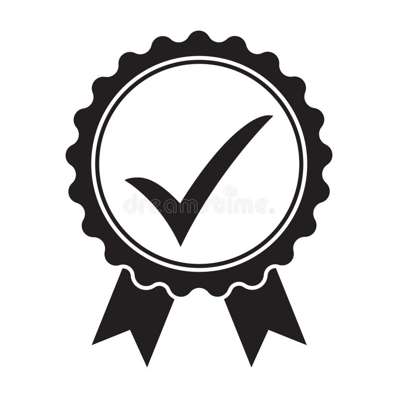 Icono de la cinta del control de la calidad La opción certificada o mejor del producto de vector recomendó la marca aprobada del ilustración del vector