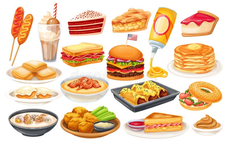 Icono De La Comida Americana Ilustración del Vector - Ilustración de  restaurante, cheesecake: 213960997