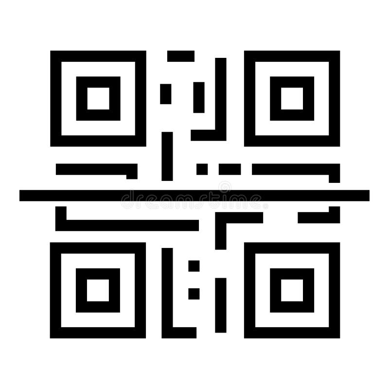 Icono de la exploración del código de QR, estilo del esquema libre illustration