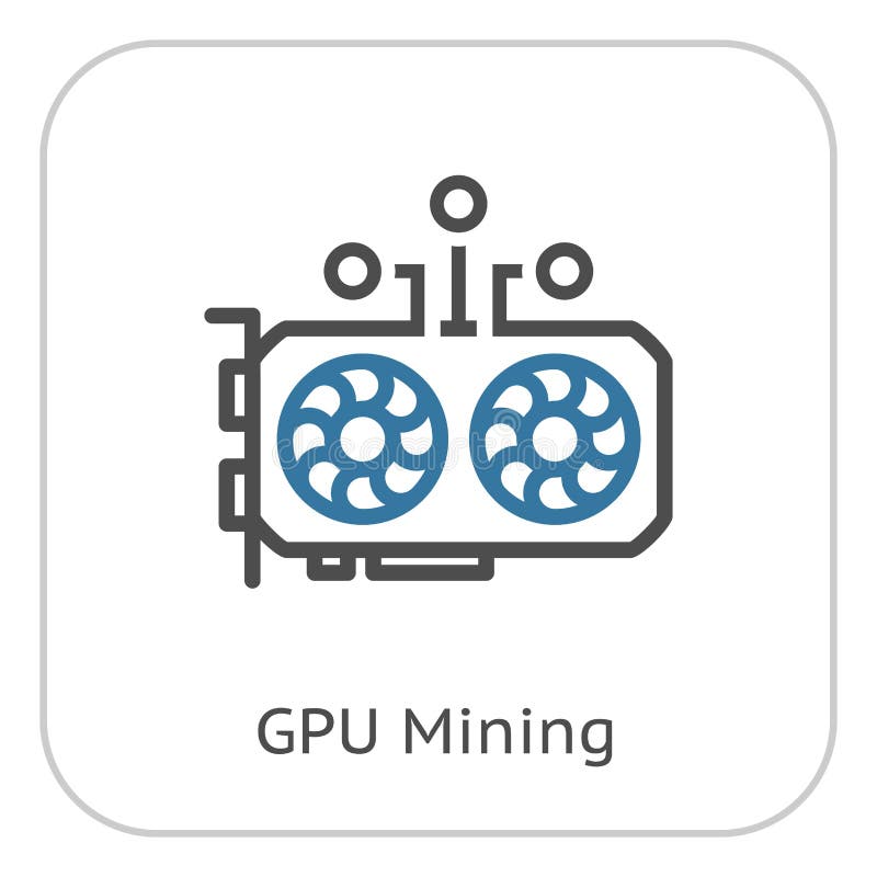 Icono de la explotación minera de GPU ilustración del vector Icono de la explotación minera de GPU ilustración del vector