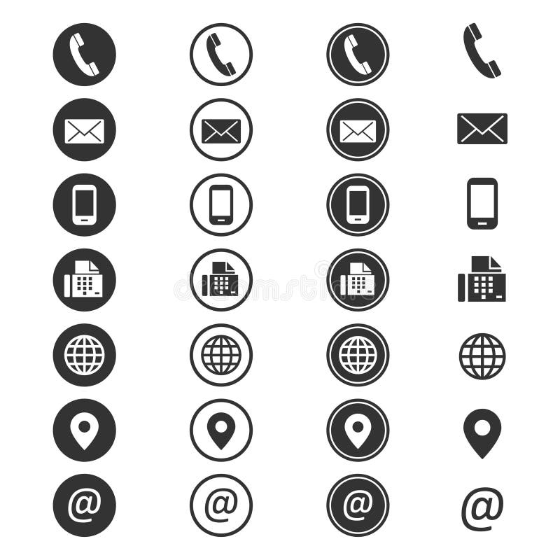 Icono de la información de contacto stock de ilustración