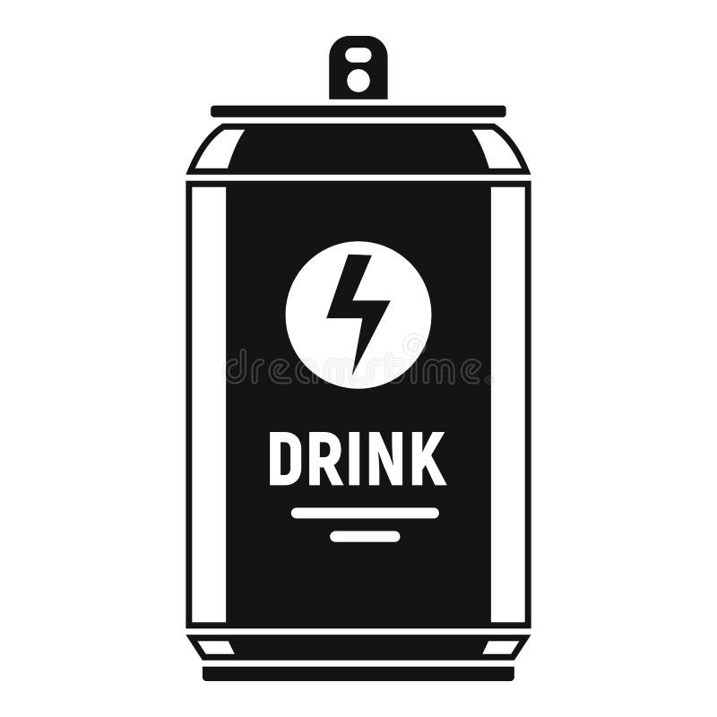 Icono de la lata de la bebida de la energía, estilo simple