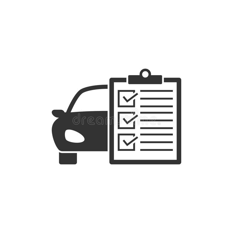 Icono de la lista del servicio del coche stock de ilustración Icono de la lista del servicio del coche stock de ilustración