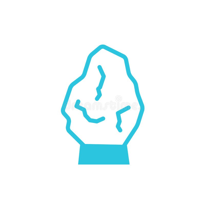 Icono de la lámpara de piedra de sal natural. aislado en fondo blanco. ilustración del vector