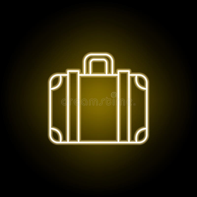 icono de la maleta en el estilo de ne?n Elemento del ejemplo del viaje Las muestras y los s?mbolos se pueden utilizar para la web ilustración del vector icono de la maleta en el estilo de ne?n Elemento del ejemplo del viaje Las muestras y los s?mbolos se pueden utilizar para la web ilustración del vector