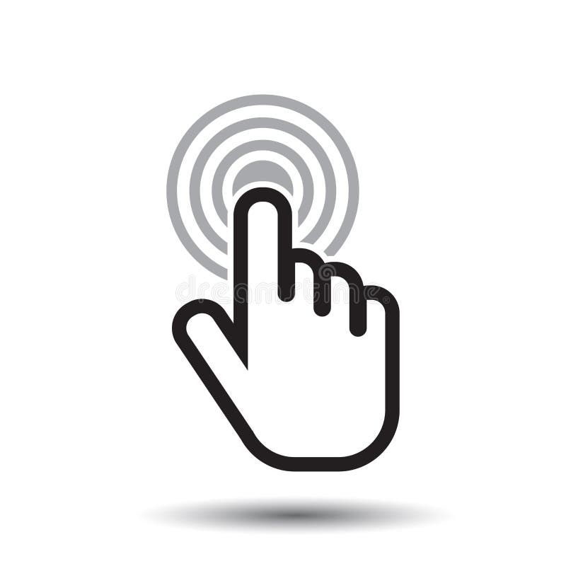 Icono de la mano del tecleo Vector plano de la muestra del finger del cursor