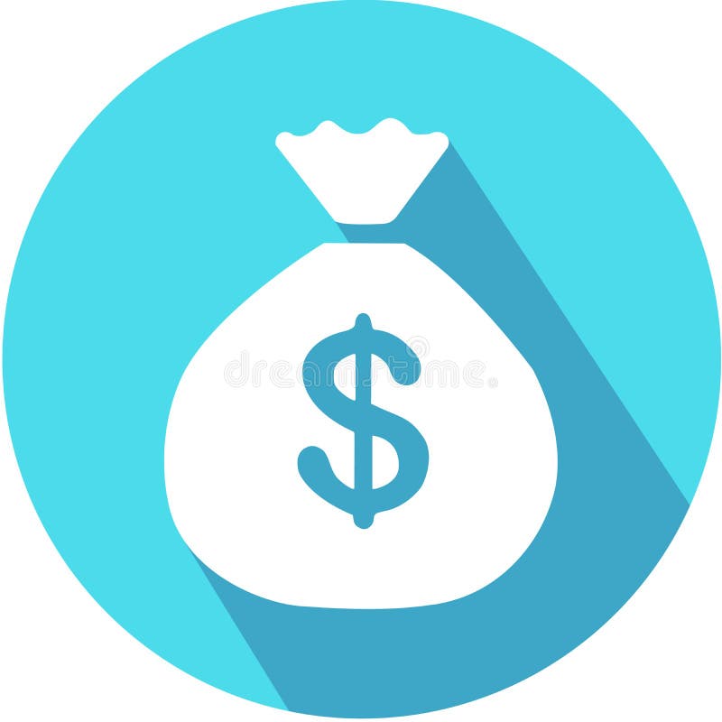 Icono de la muestra del bolso del dinero Símbolo de moneda de USD del dólar Vector del icono con la sombra larga Estilo plano del ilustración del vector Icono de la muestra del bolso del dinero Símbolo de moneda de USD del dólar Vector del icono con la sombra larga Estilo plano del ilustración del vector