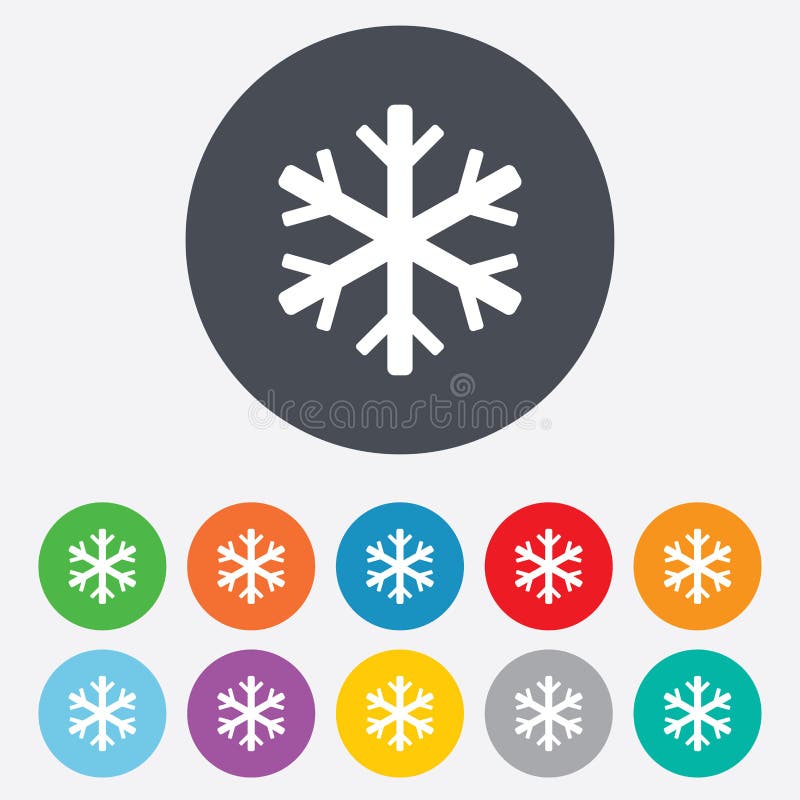Icono de la muestra del copo de nieve. Símbolo del aire acondicionado. stock de ilustración Icono de la muestra del copo de nieve. Símbolo del aire acondicionado. stock de ilustración