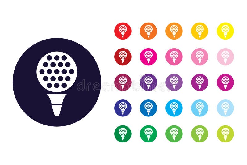 Icono de la muestra del golf Símbolo del color del golf ilustración del vector Icono de la muestra del golf Símbolo del color del golf ilustración del vector