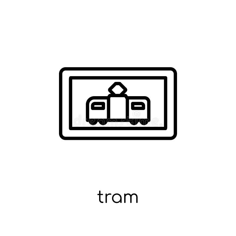 Icono de la muestra de la tranvía Icono linear plano moderno de moda de la muestra de la tranvía del vector ilustración del vector Icono de la muestra de la tranvía Icono linear plano moderno de moda de la muestra de la tranvía del vector ilustración del vector