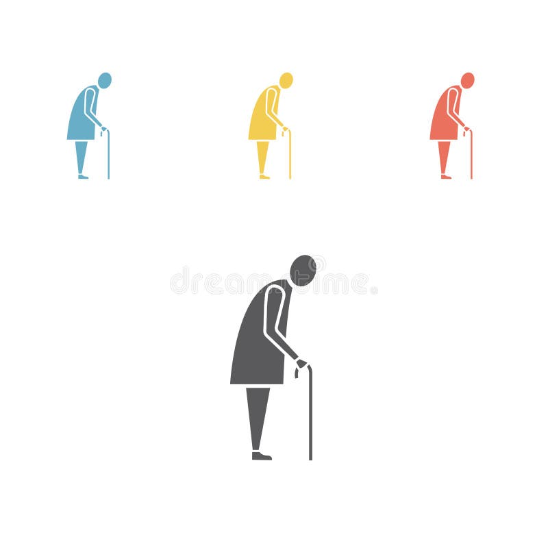 Icono de la mujer mayor Icono del vector de la silueta de la abuela libre illustration Icono de la mujer mayor Icono del vector de la silueta de la abuela libre illustration