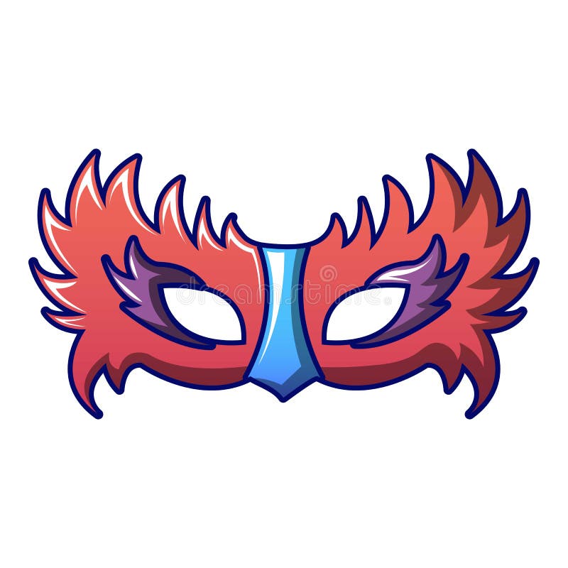 Icono de la máscara del carnaval del pájaro, estilo de la historieta