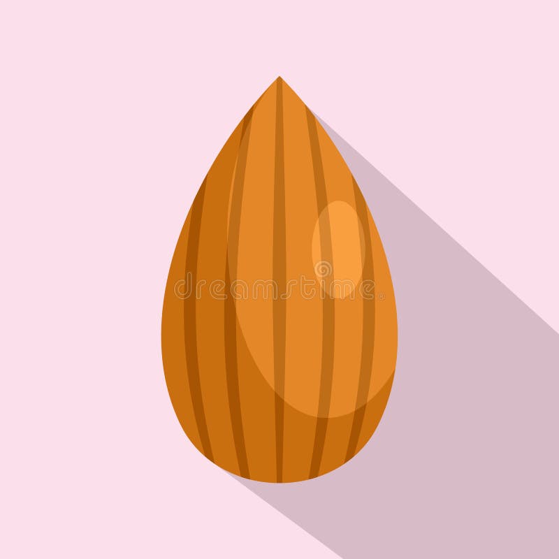 Icono de la nuez de la almendra, estilo plano ilustración del vector Icono de la nuez de la almendra, estilo plano ilustración del vector