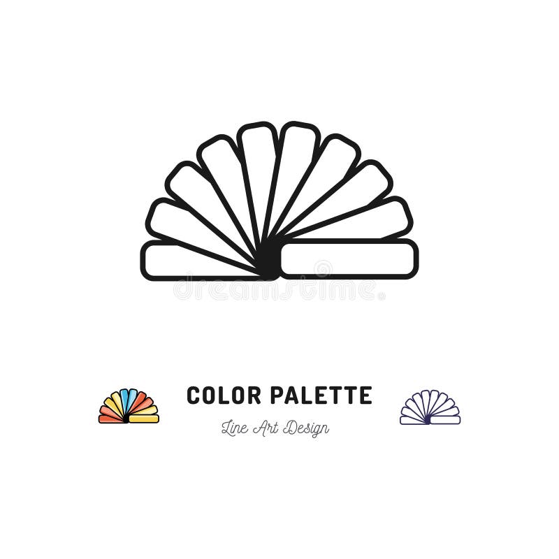 Icono de la paleta de colores, colores de Pantone Diseño interior y símbolos caseros del esquema de la reparación Ejemplo plano d stock de ilustración Icono de la paleta de colores, colores de Pantone Diseño interior y símbolos caseros del esquema de la reparación Ejemplo plano d stock de ilustración