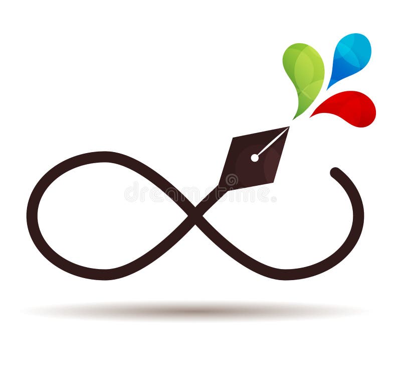 Icono de la pluma del infinito ilustración del vector Icono de la pluma del infinito ilustración del vector
