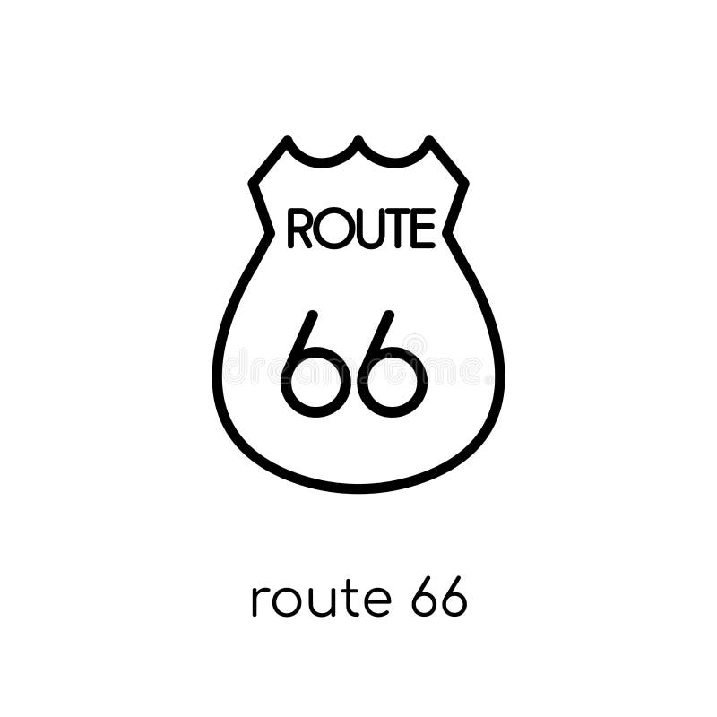 Icono de la ruta 66 Icono linear plano moderno de moda de Route 66 del vector encendido ilustración del vector Icono de la ruta 66 Icono linear plano moderno de moda de Route 66 del vector encendido ilustración del vector
