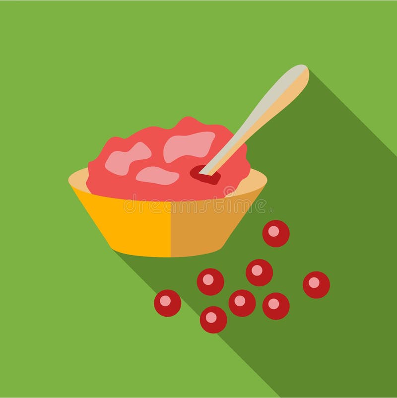 Icono de la salsa de arándano, estilo plano stock de ilustración Icono de la salsa de arándano, estilo plano stock de ilustración