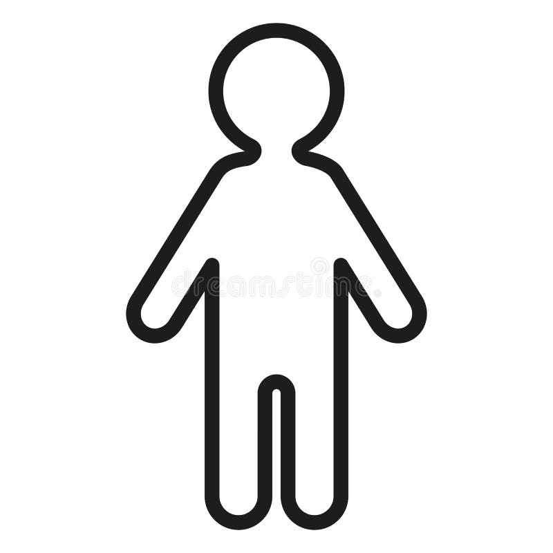 Icono de la silueta del esquema del vector - persona masculina