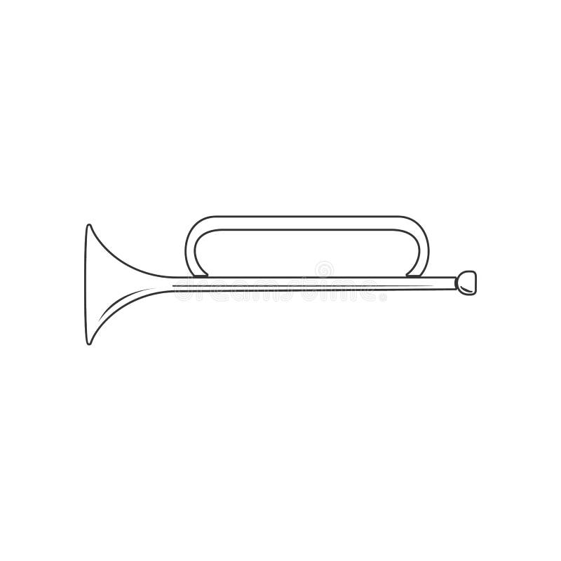 icono de la trompeta del instrumento musical Elemento del parque zool?gico para el concepto y el icono m?viles de los apps de la stock de ilustración icono de la trompeta del instrumento musical Elemento del parque zool?gico para el concepto y el icono m?viles de los apps de la stock de ilustración